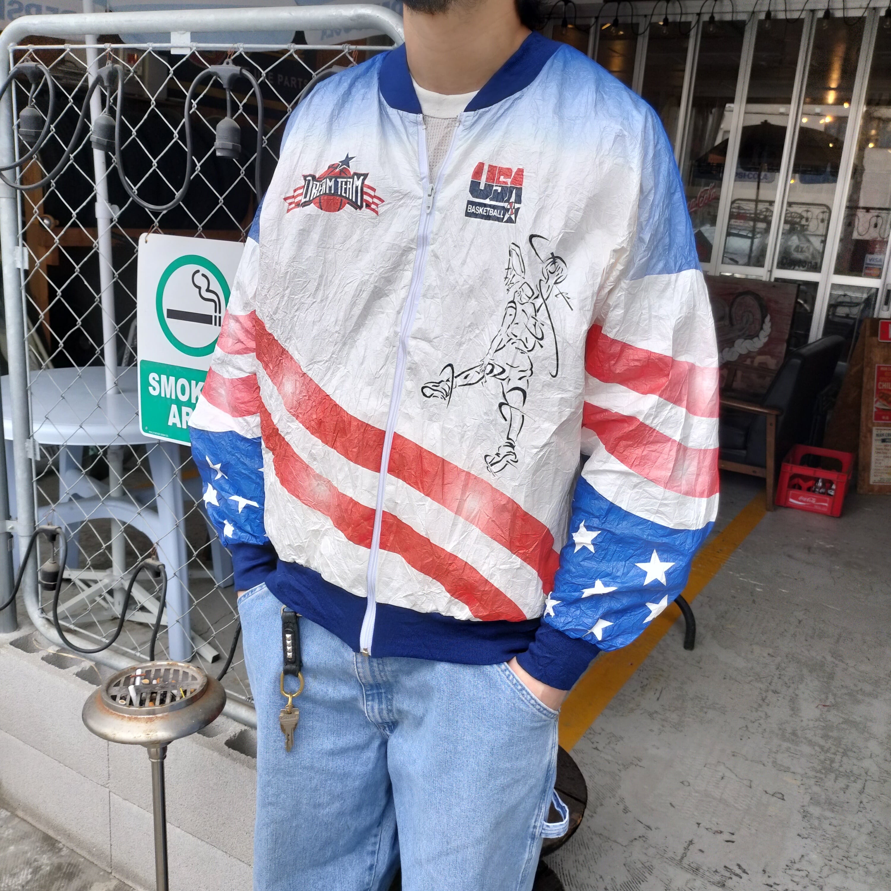 Used ジャケット◆希少 2XL 90s NBA Dream team ペーパージャケット デュポン社 タイベック◆USA古着 ヴィンテージ