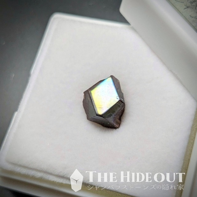 日本国産鉱物標本059 奈良県吉野郡天川村行者還岳レインボーガーネット　ブルー＆イエローが迸る（研磨あり）