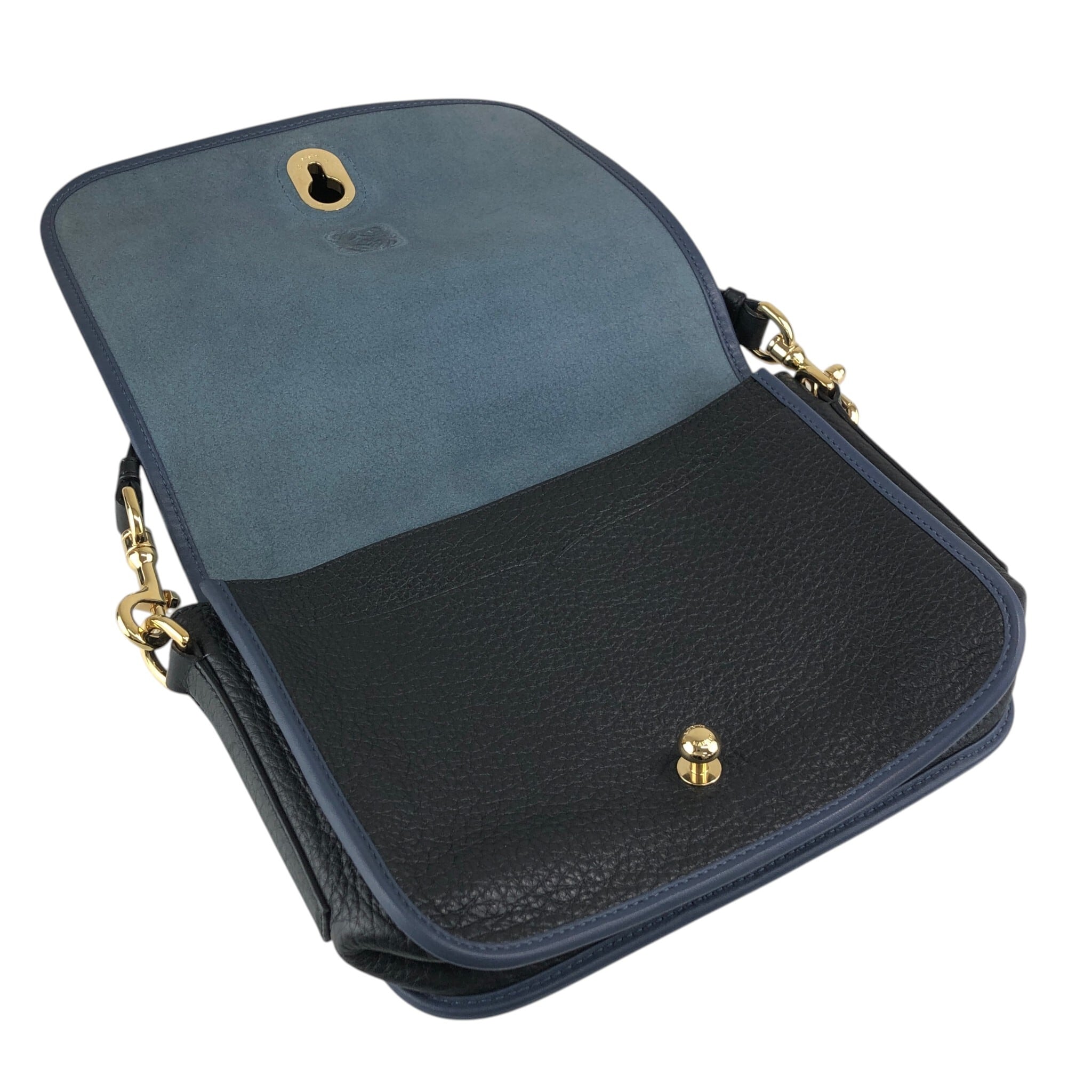 LOEWE ロエベ ショルダーバッグ ネイビー×ブラック アナグラム レザー