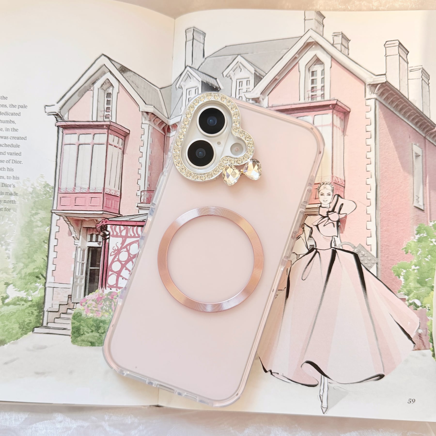 フロストクリアリボングロウMagSafeケース − ピンク