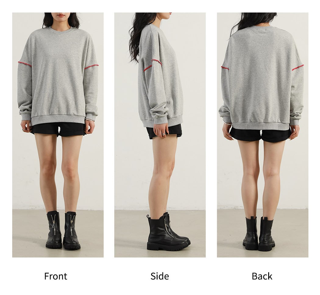 宅配便】バイカラーオーバーロックスウェット／tops2096 | DAY CLOSET