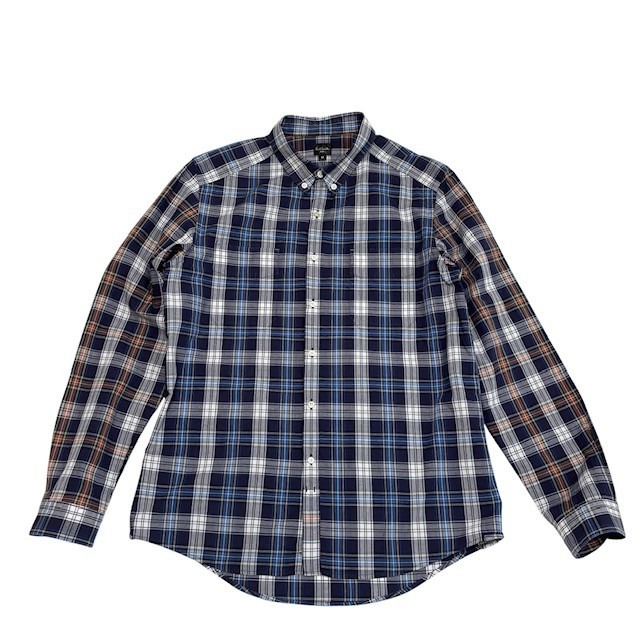 古着 ポールスミス ジーンズ PaulSmith JEANS 長袖 ボタンダウンシャツ クリーニング済み チェック総柄 メンズ Mサイズ