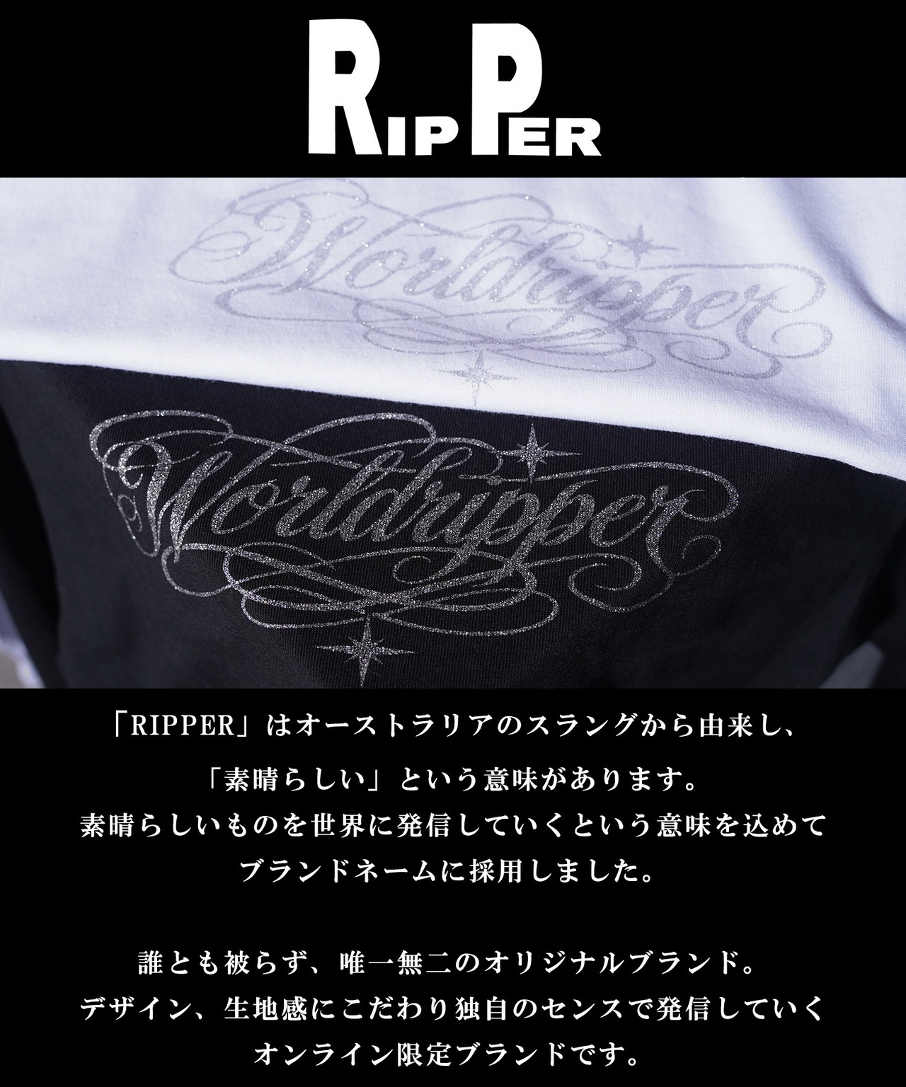 ◆ラメ加工 レタリングロゴ L/S Tee◆rp-26102