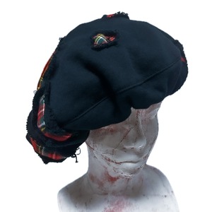 UNFINISHED タータンチェックダメージベレー帽24094