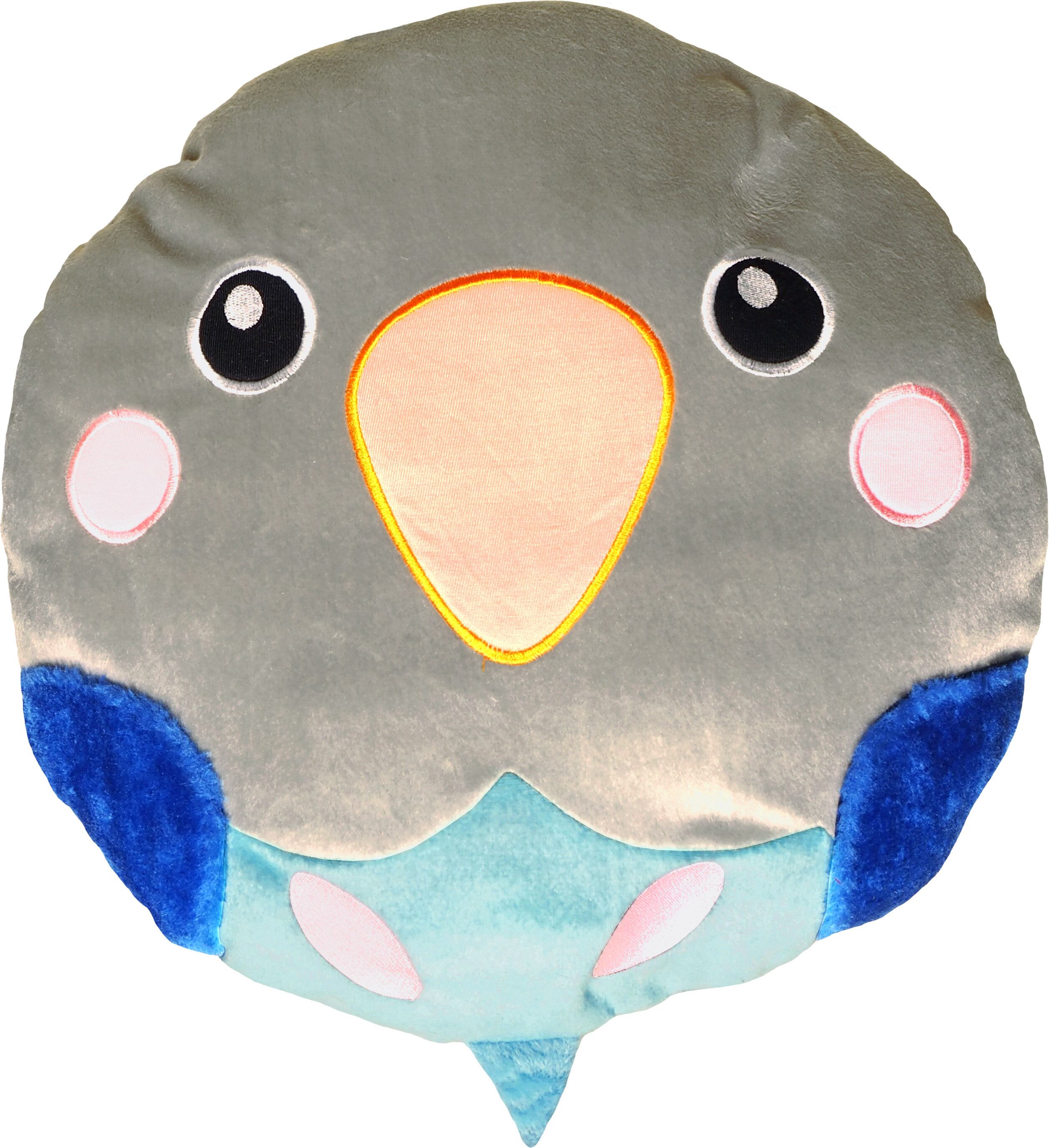 【オーナーグッズ】まんまる小鳥さんクッション　ボタンインコ