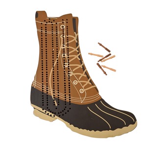 L.L. Bean "Bean Boot" Shaped 2-Track Cribbage Board