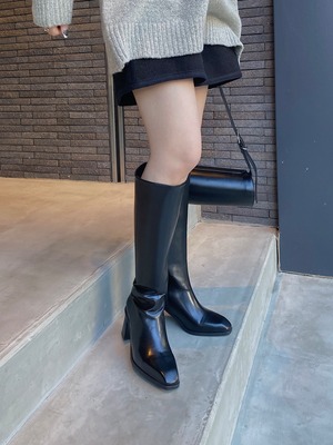 square heel long boots