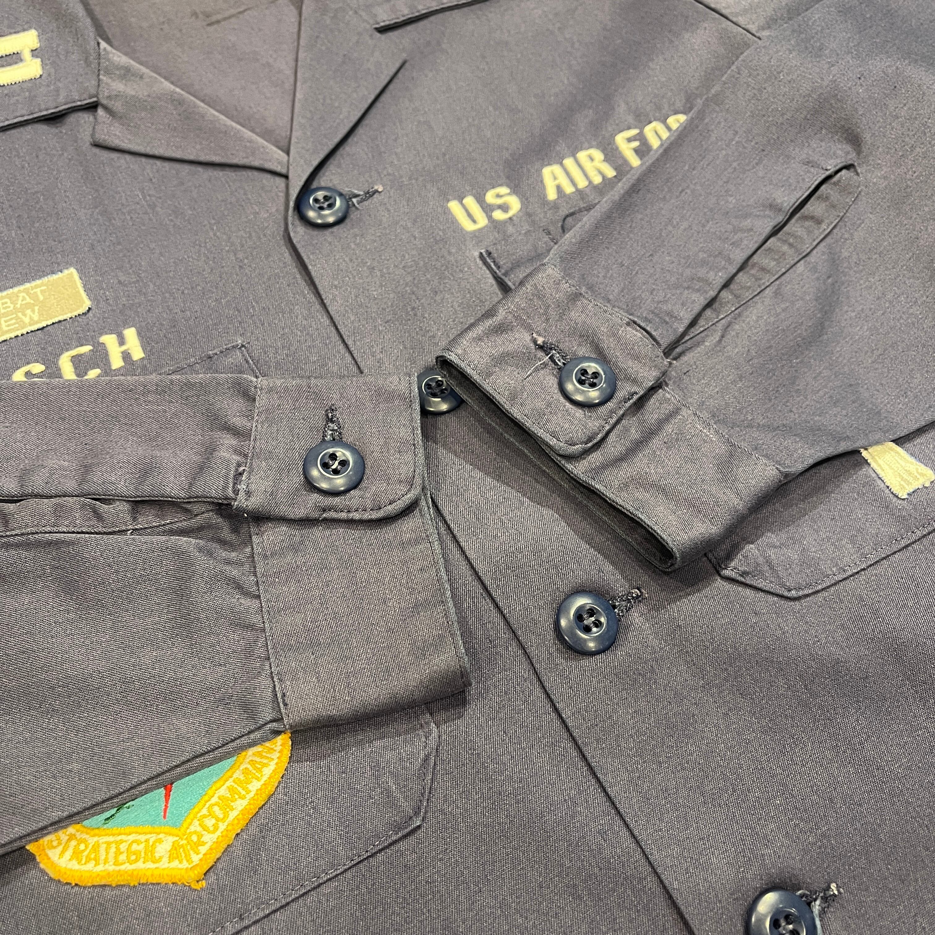 米空軍戦略航空団ミサイルマンユウディリティーシャツ15-1\2サイズ 60's 70's 米軍実物 USAF ミサイルコンバットクルーシャツ (16 1