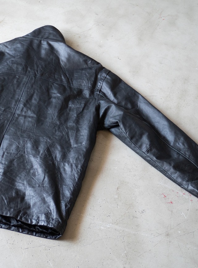 "LIVELO ATTITUDE" 1990s Leather zip jacket