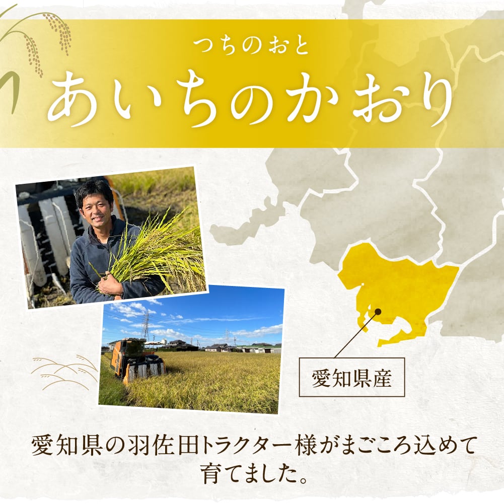 無農薬栽培米30kg『つちのおと』玄米あいちのかおり【送料無料】愛知県産【玄米】【令和7年産】