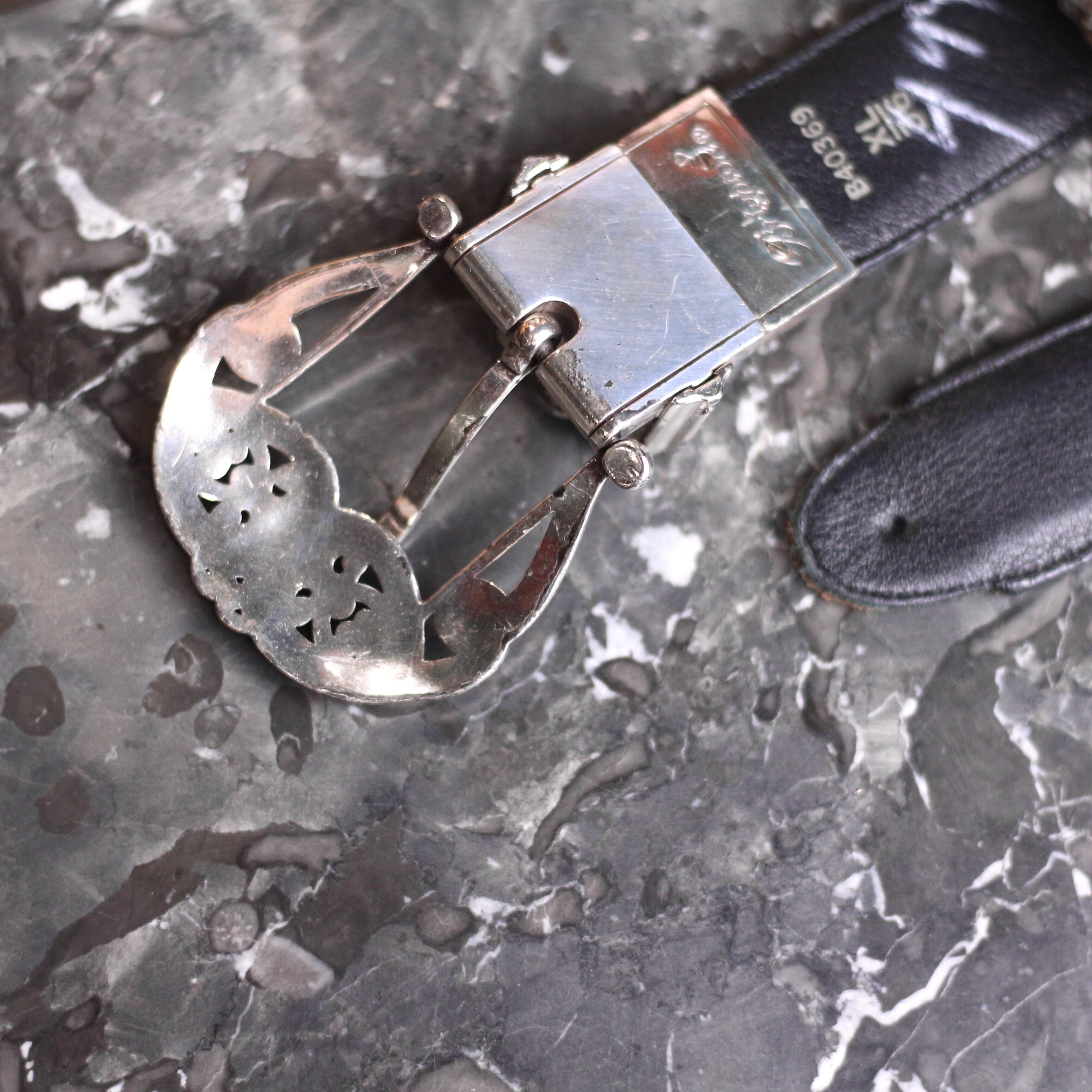 USA VINTAGE BRIGHTON BUCKLE DESIGN DOUBLE FACE LEATHER BELT