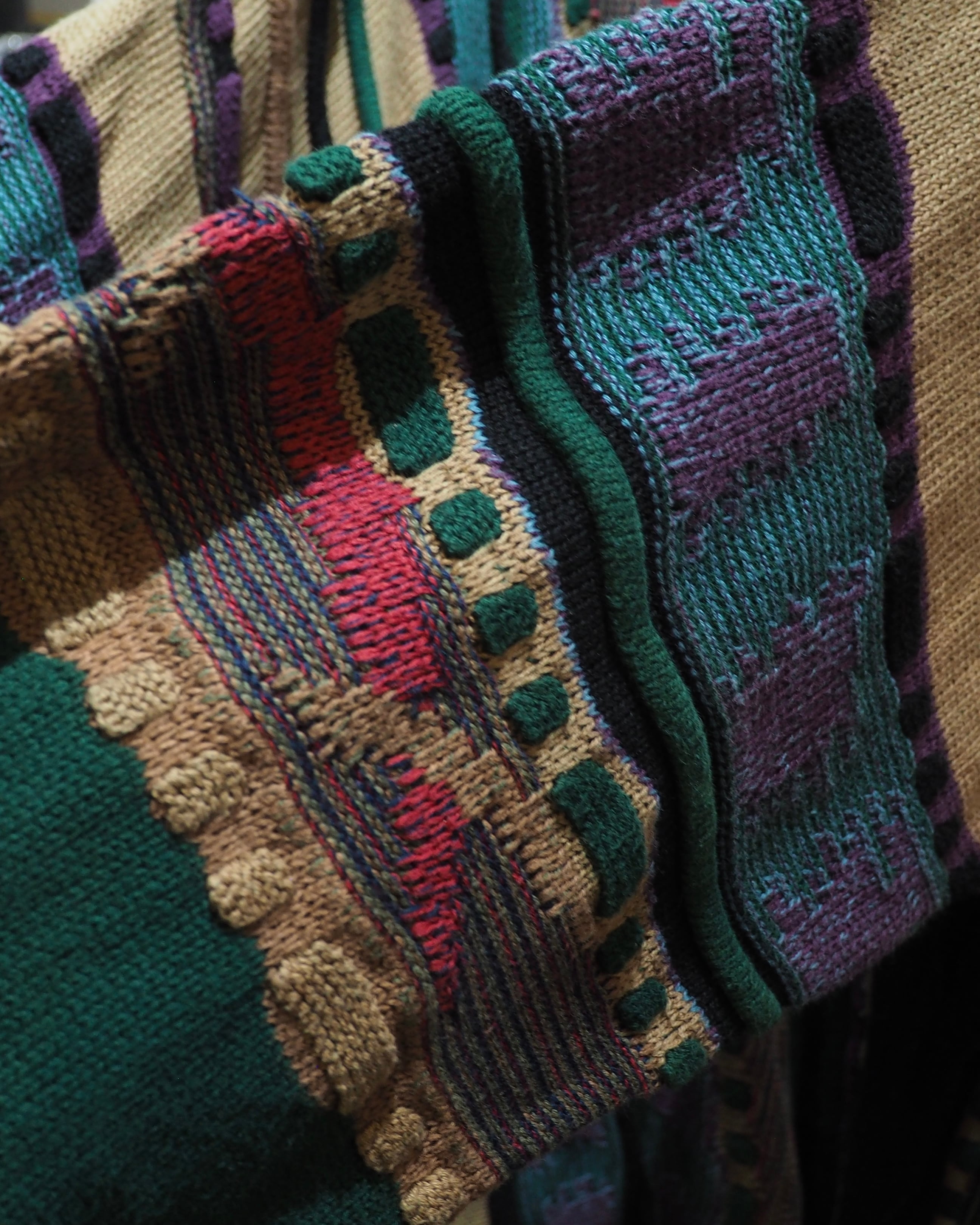 1990s " TOSANI ‐ Pure Cotton " Bewitching Color Vintage Loose 3D Knit
