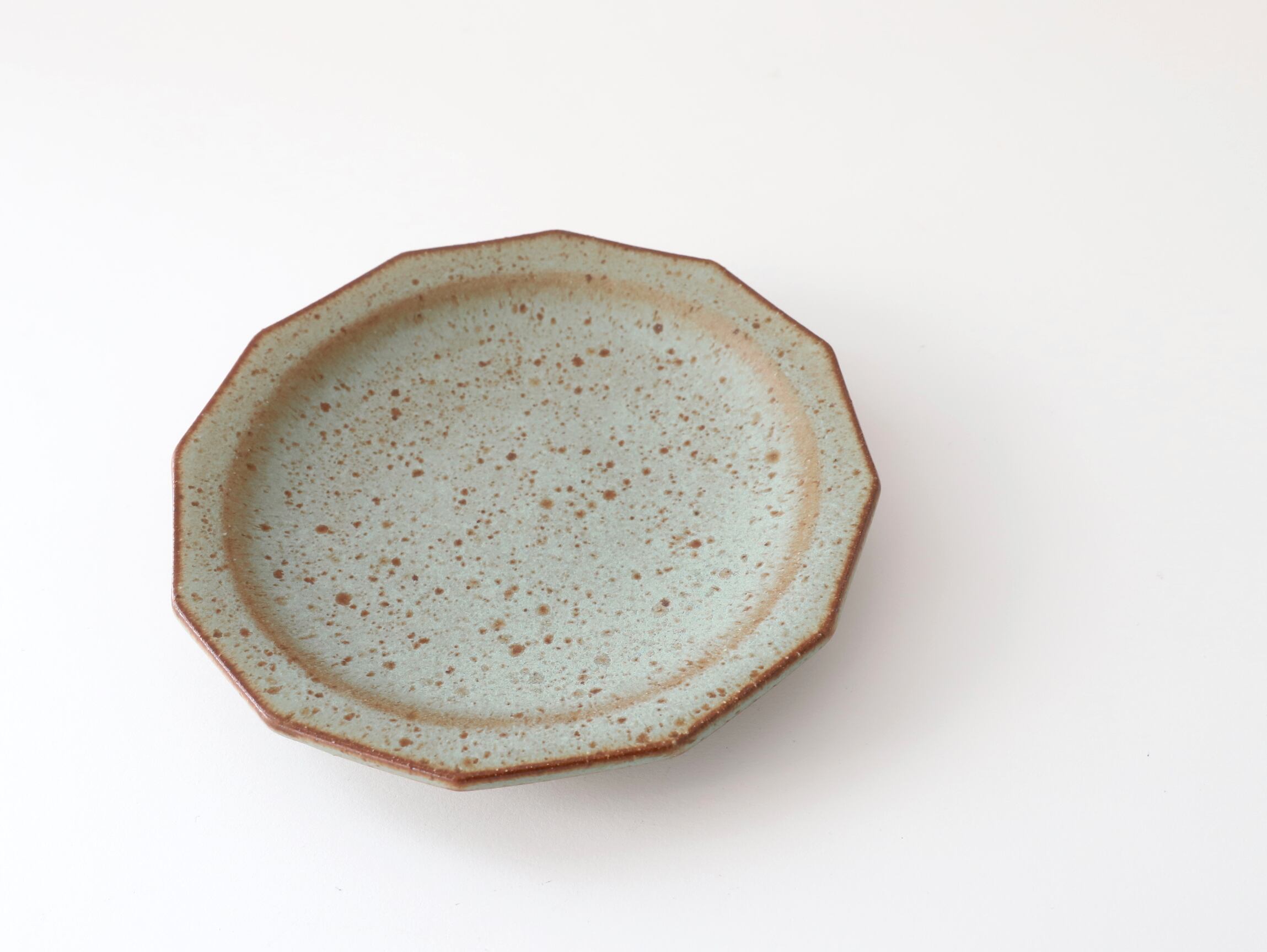鯨井円美 5寸 十二角皿 （オパールグリーン） | Galerie NUAGE