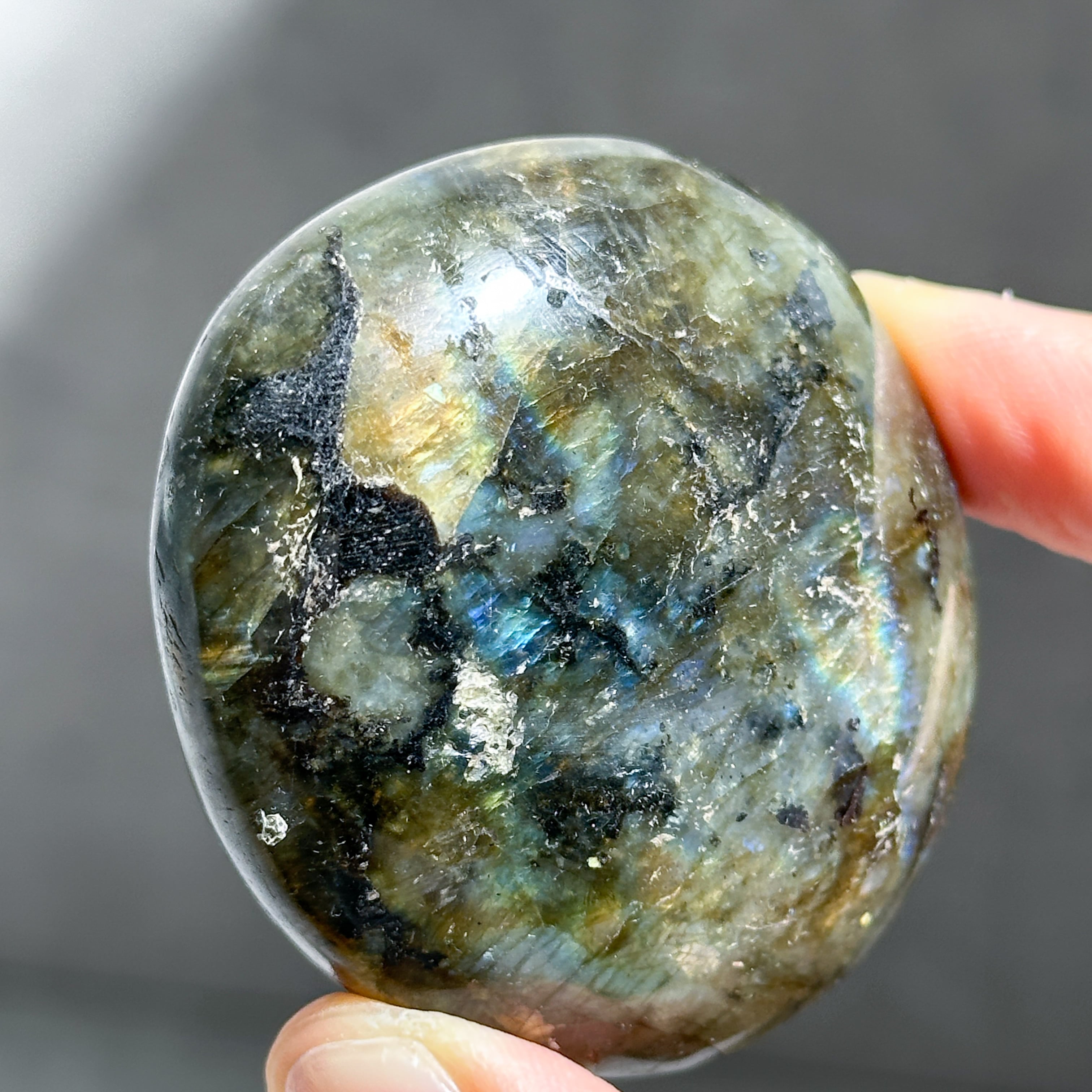 ラブラドライト パームストーン55◇ Labradorite palm stone ◇天然石