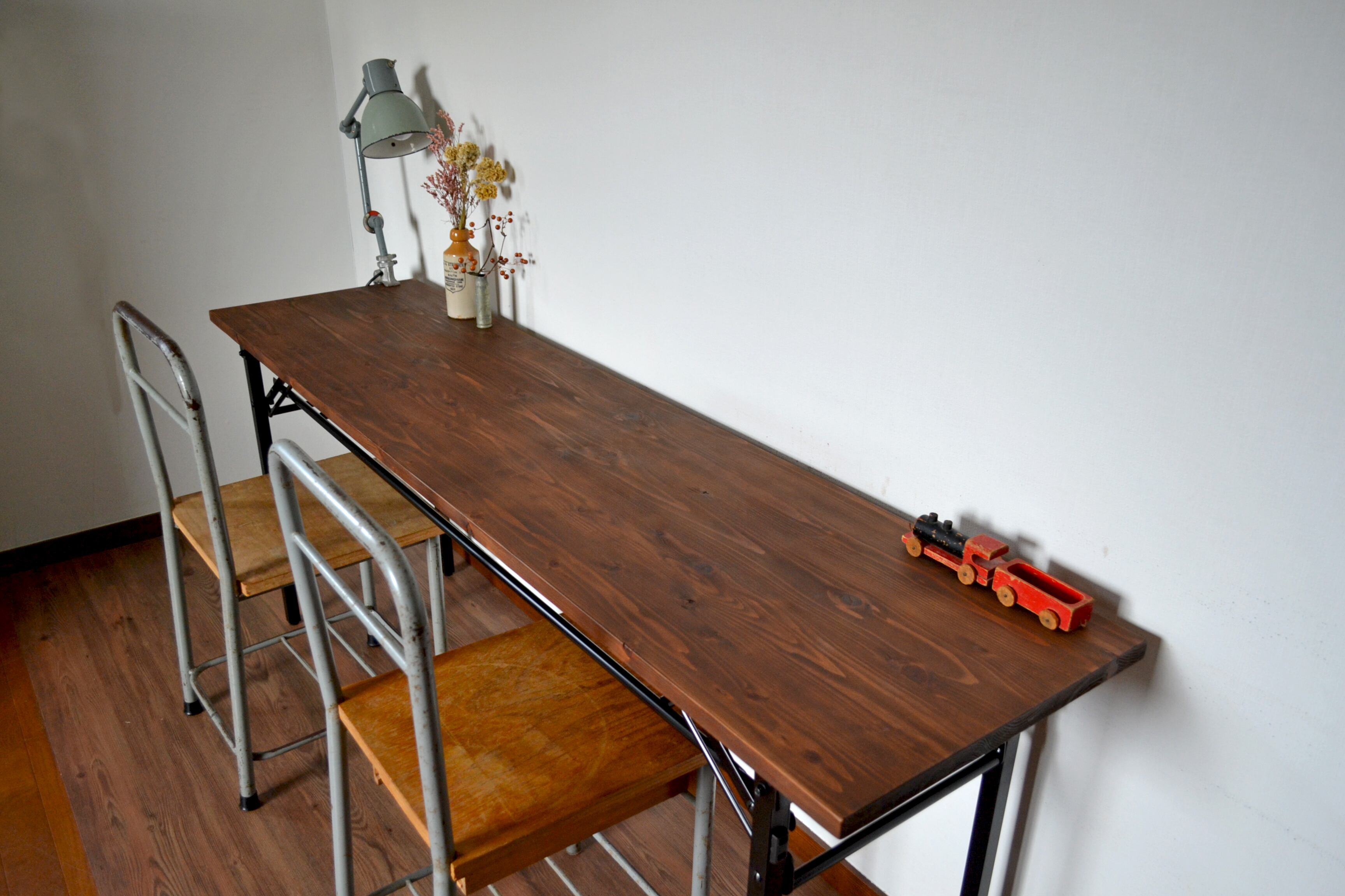 Folding table 180 アンティーク 折りたたみ マルシェ 鉄脚 長机 