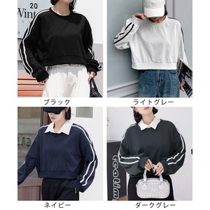 スウェット シャツ レディース 春秋 薄手 サイドライン 大人 ストリート アメカジ スポーティー ゆったり 体型カバー トップス カジュアル 大人可愛い 大人女子