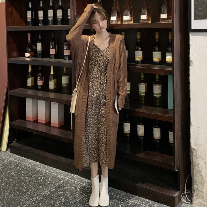 スプリングスタイルフローラルスカート ロングセーター コート ジャケット レディース 春物 花柄 YY-ファッション56714540494