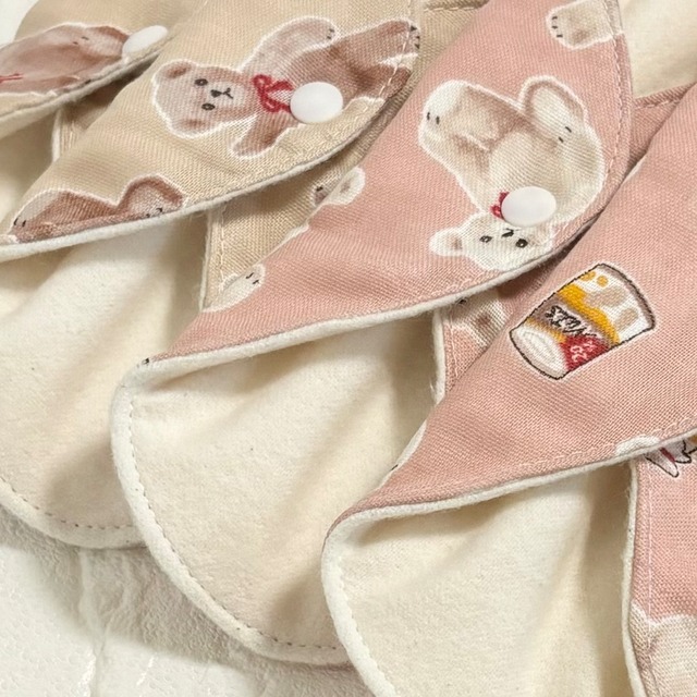 17cm 使い方2通り✩2way 布ナプキン 布ライナー フランネル 無添加･無漂白 防水タイプ 280