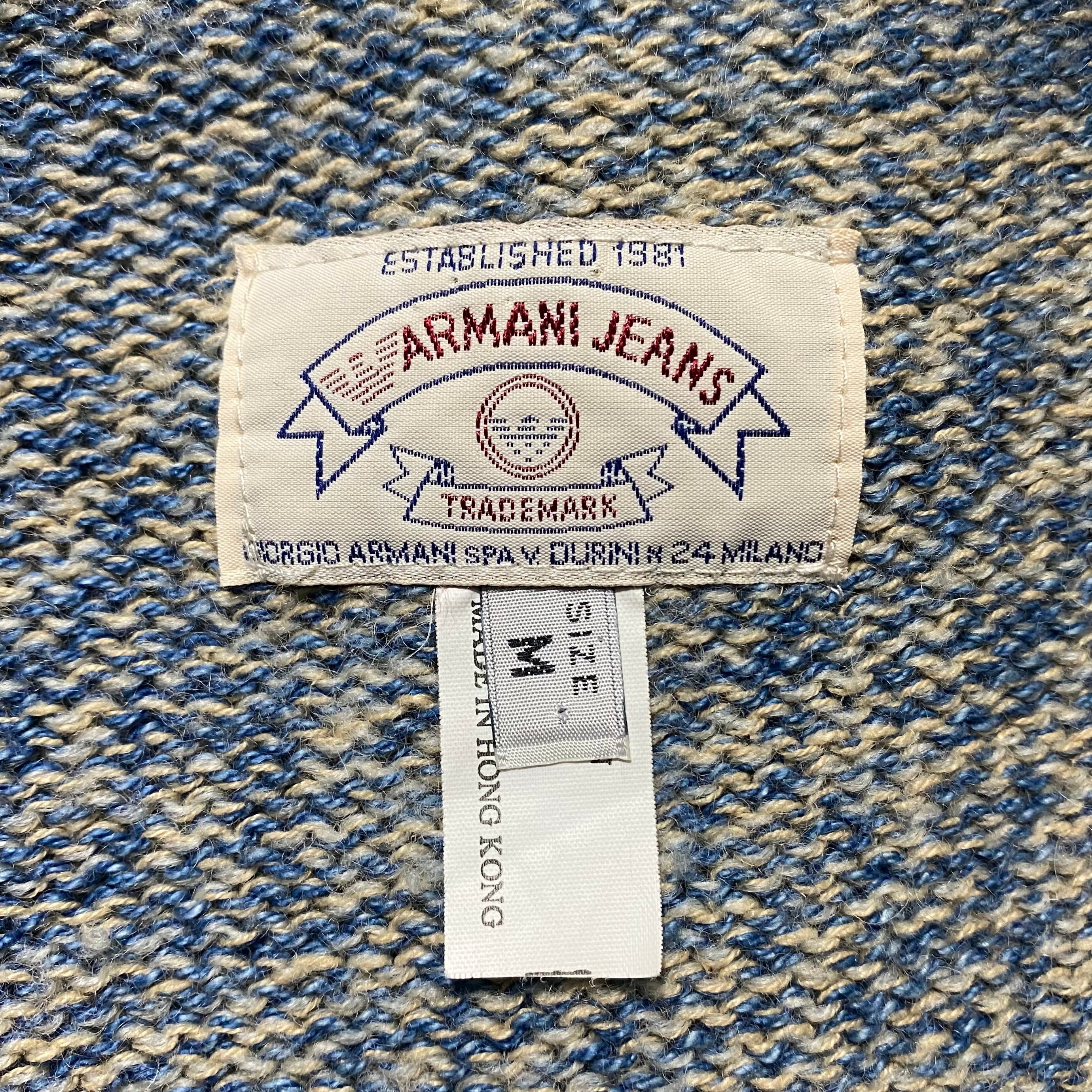 vintage ARMANI JEANS blue melange knit cardigan | NOIR ONLINE