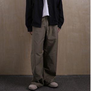 プリットデザインルーズストレートカジュアルパンツ　0810