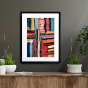 Color Symphony｜赤・青・黄が奏でる抽象アートポスター｜色彩のリズムとエネルギーが空間を鮮やかに満たすモダンインテリアA4ポスター