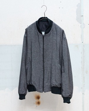 layered design jersey padded bomber jacket / dolman sleeve wide silhouette / From EUROPE
