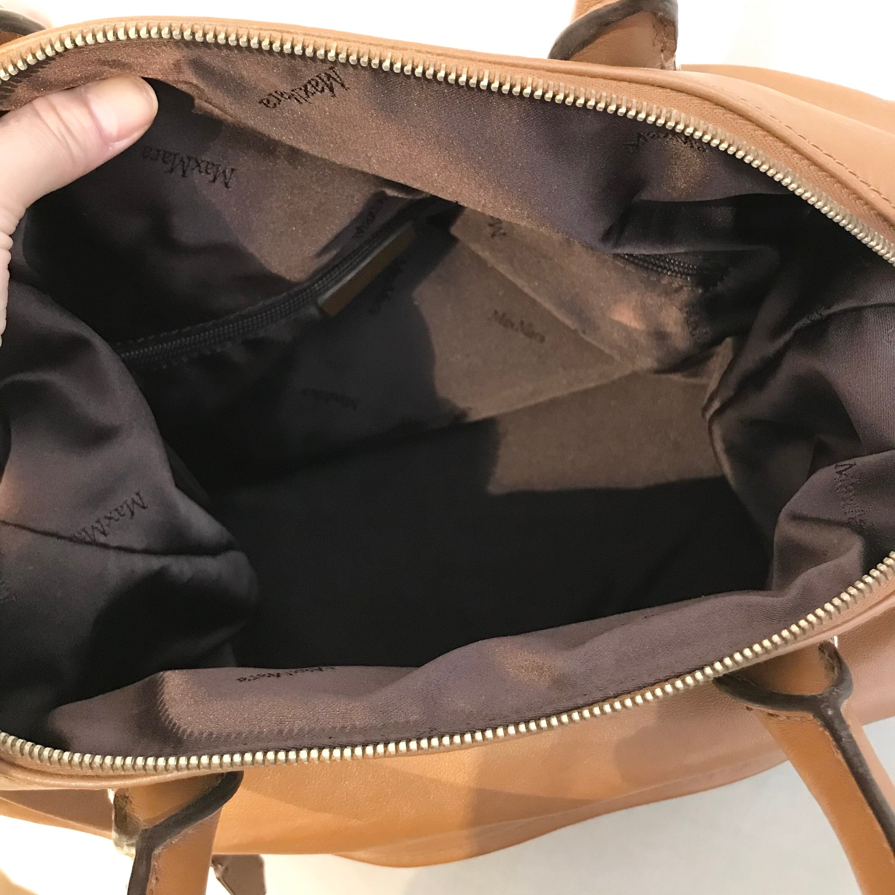 maxmara/minibostonbag/brown/マックスマーラ/ミニボストンバッグ/レザー