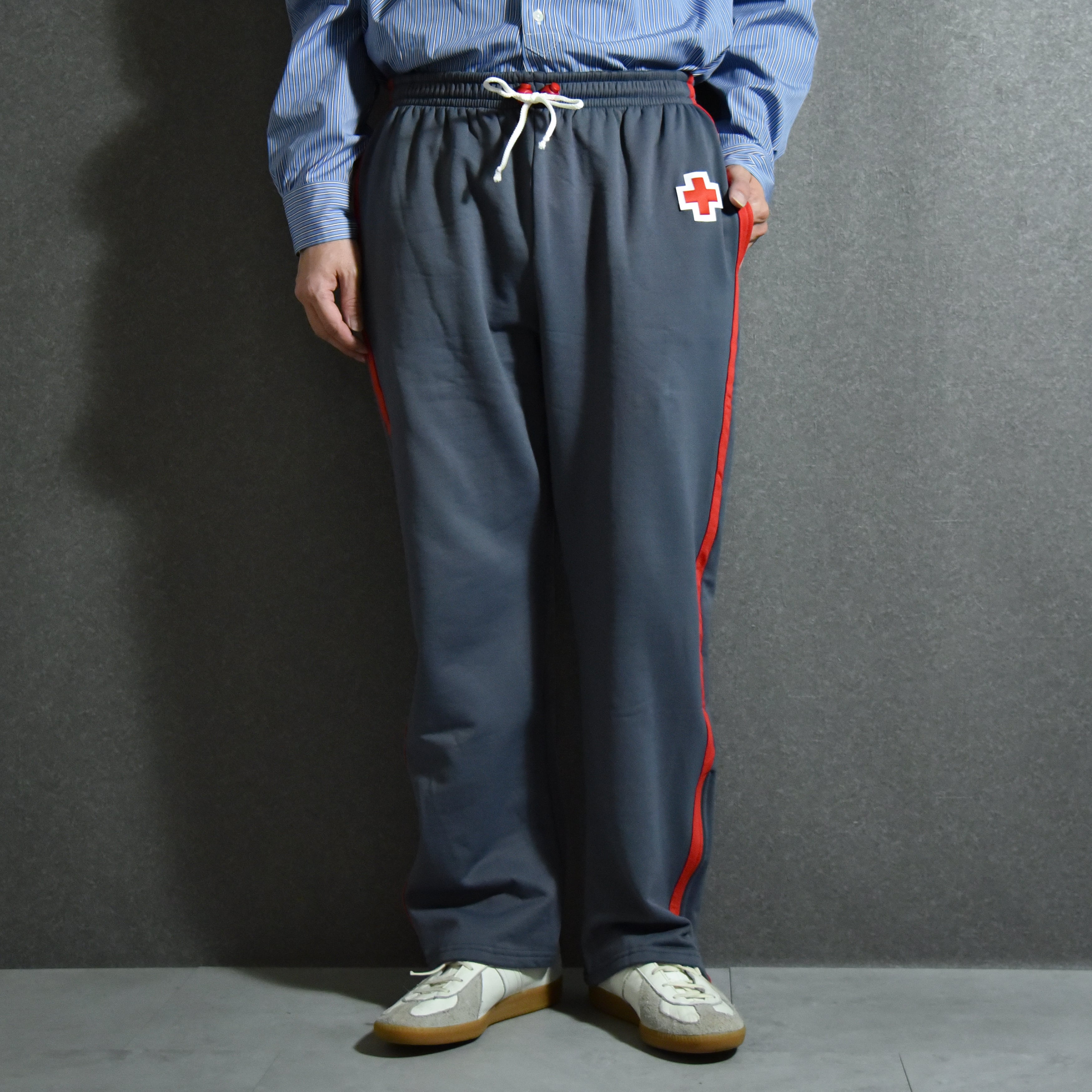 【DEAD STOCK】Spanish Red Cross Sideline Track Pants スペイン 赤十字 サイドライン トラックパンツ