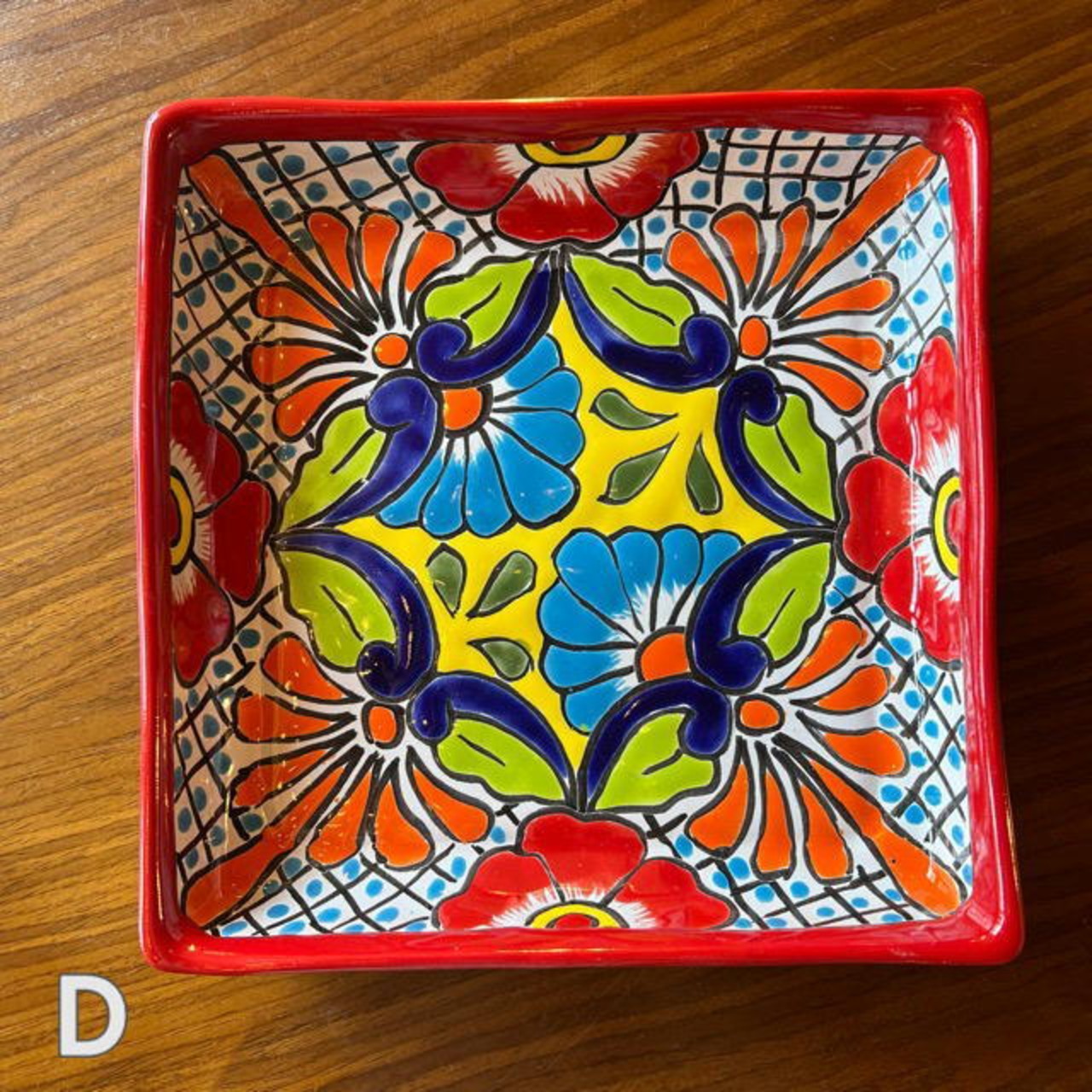 Mexico Guanajuato ware square deep plate 5type　メキシコ　グ アナファト焼　四角深皿　全5種 　ディナープレート　大皿　盛り 付け　パーティー　角皿