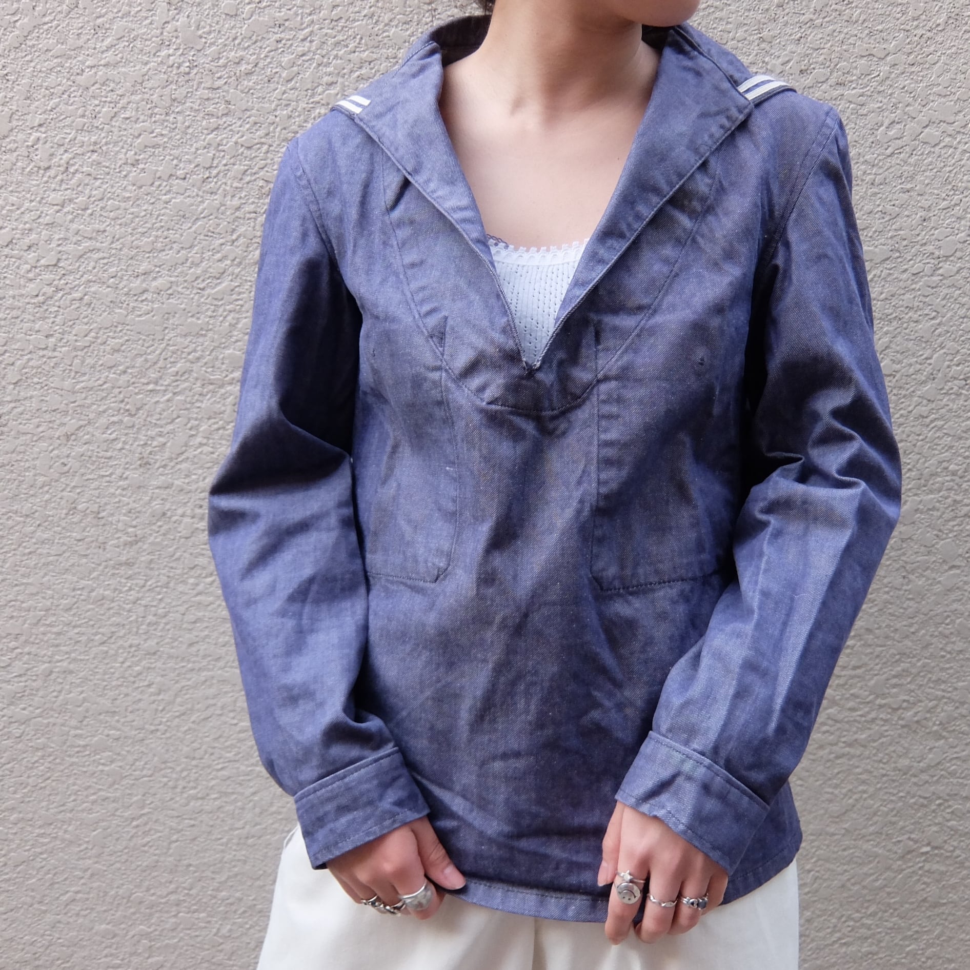 70's French NAVY sailor shirt／70年代 フランス海軍 セーラー シャツ | BIG TIME ｜ヴィンテージ 古着  BIGTIME（ビッグタイム） powered by BASE