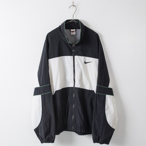 1990s vintage "NIKE" 2-tone piping line designed nylon shell jacket