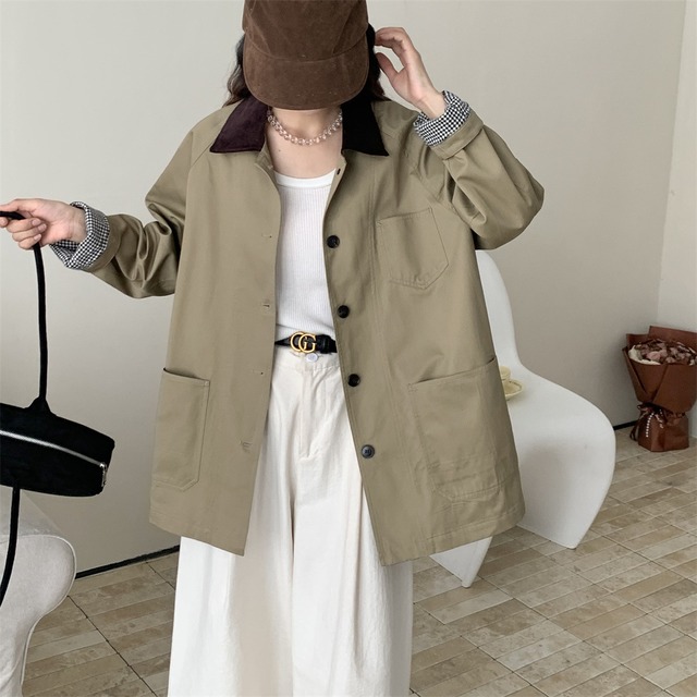【コート】 トレンチコート レディース きれいめ カーキ アウター 春 秋 冬 20代 30代 40代 50代 ウィンドブレーカートレンチコート スプリングコート きれいめ おしゃれ シンプル ダークカーキ ライトカーキ M L XL