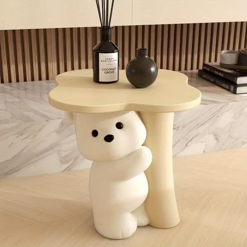 サイドテーブル 白くま 花型 おしゃれ かわいい シンプル