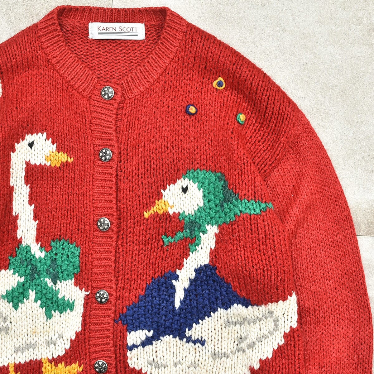 90's~ KAREN SCOTT pretty duck cardigan