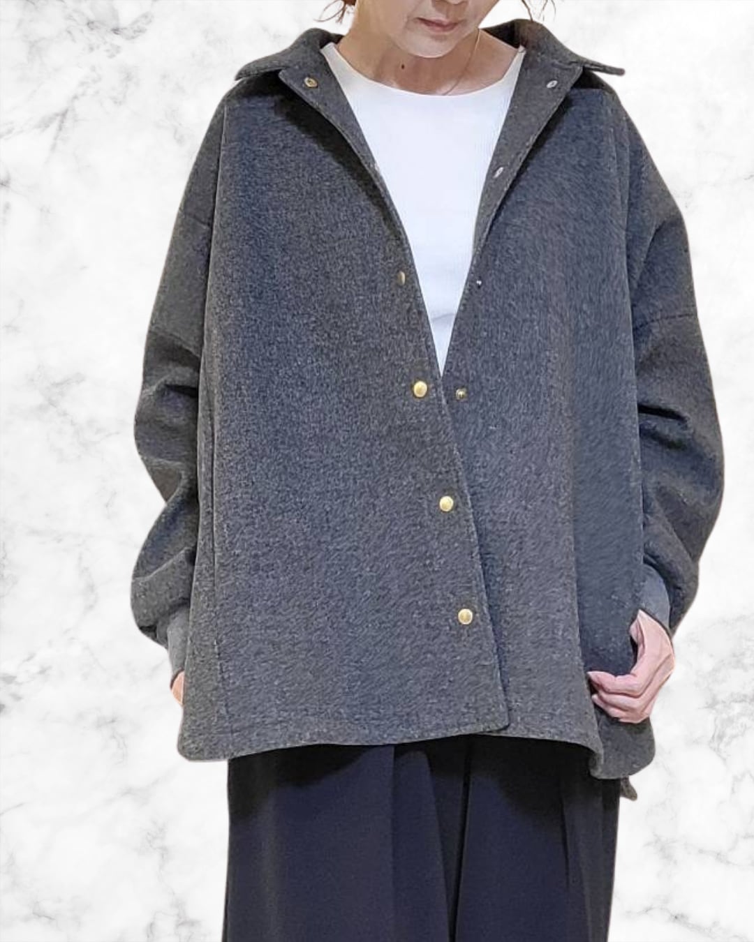 シャツジャケット(ライトメルトン) R643323 siro delabonte シロデラボンテ