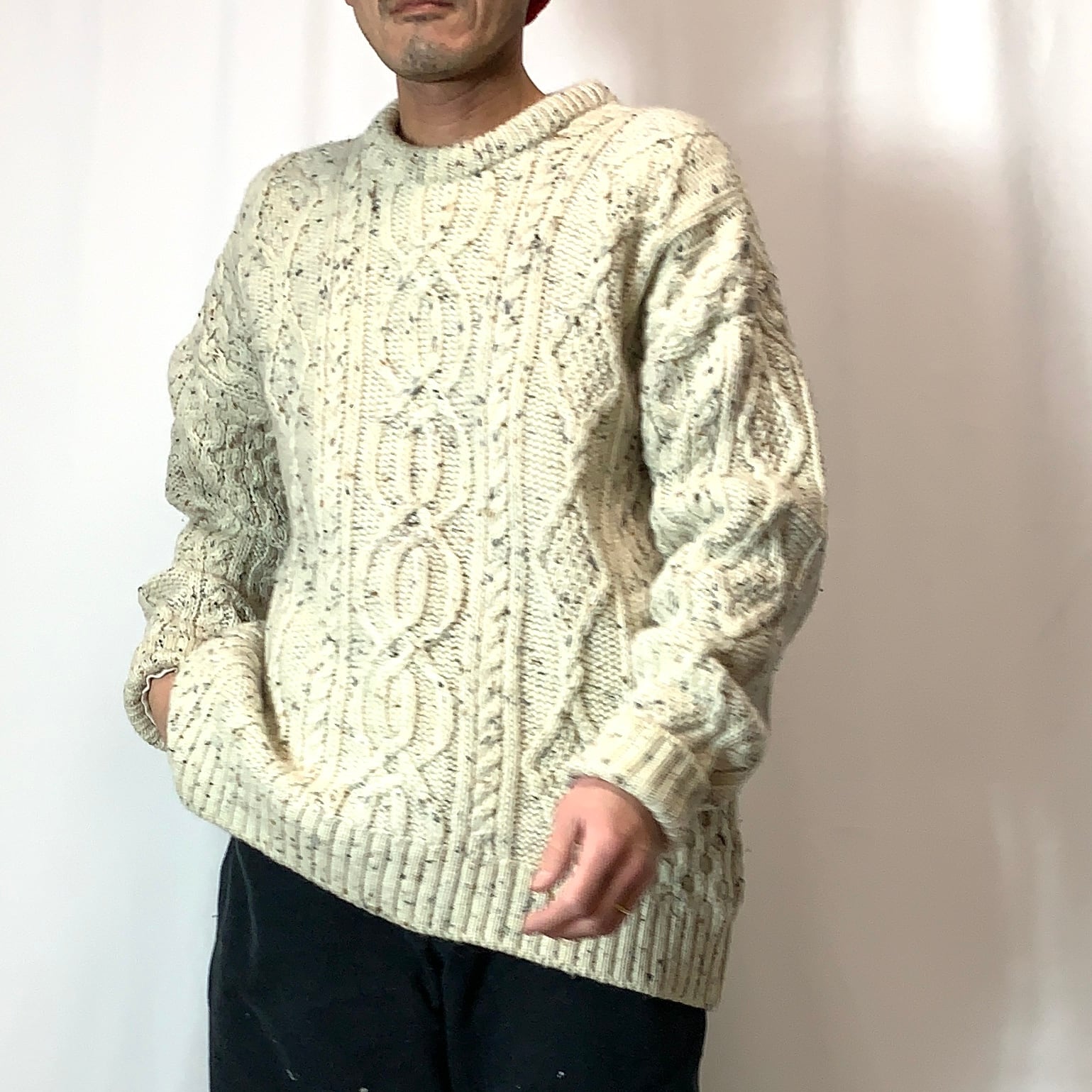 vintage old 90s cable wool knit sweater THE WHITBREAD COLLECTION