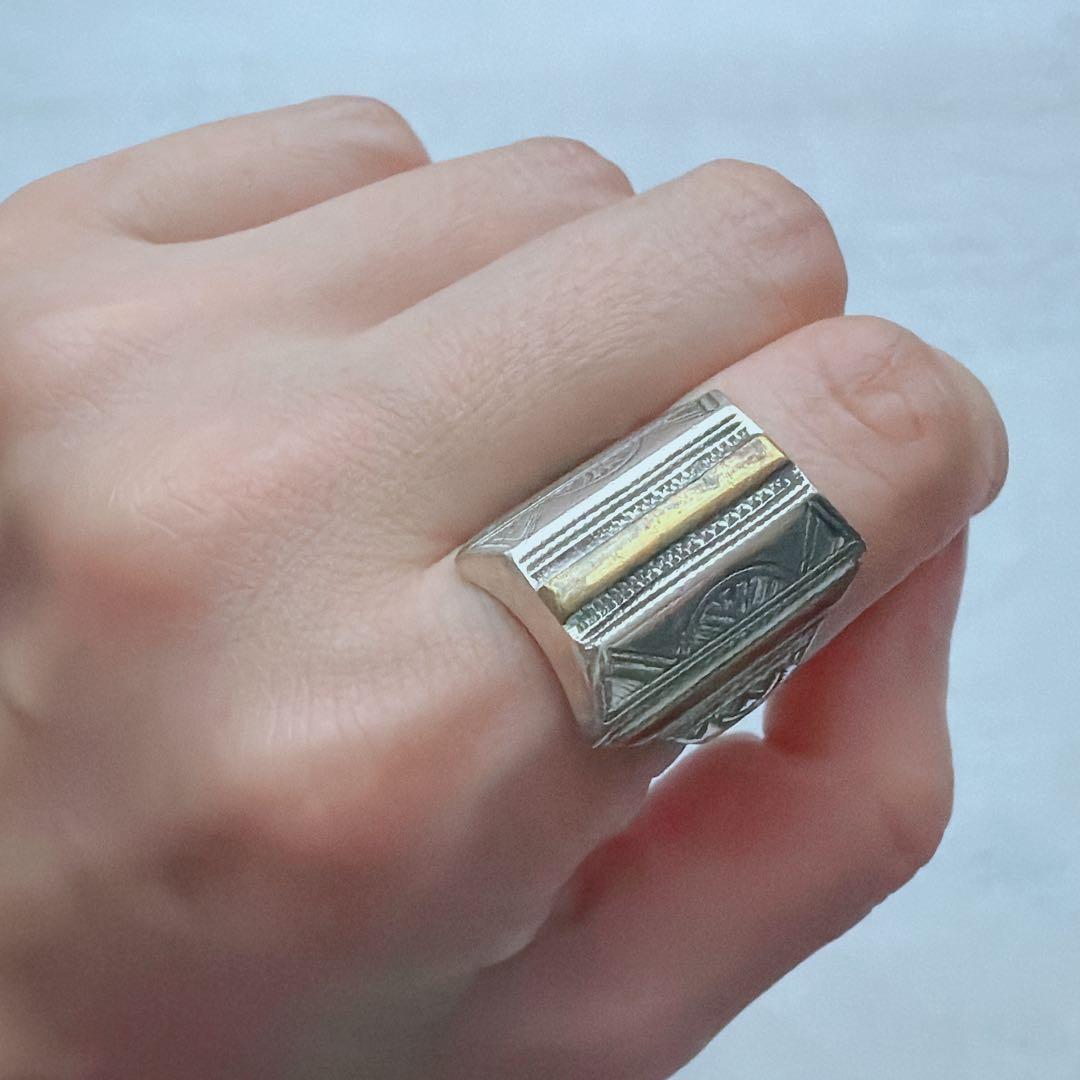 J502】ヴィンテージ トゥアレグ族 silver製 リング 17号 | ROOM925
