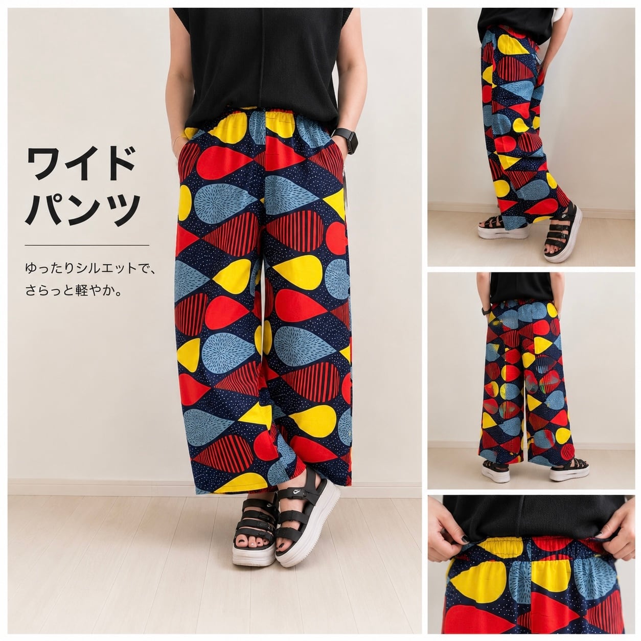 ワイドパンツ = colorful teardrop =