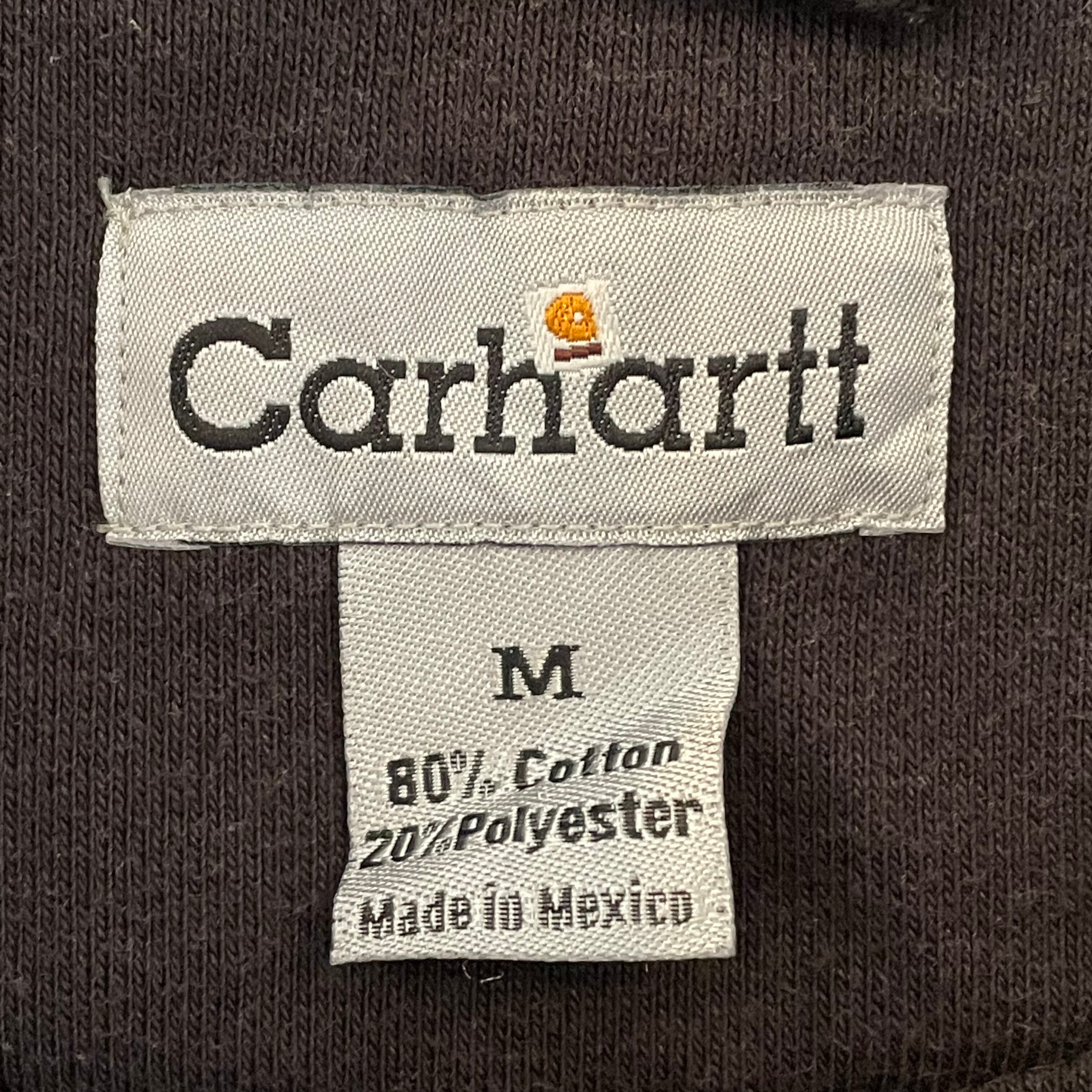 希少 CARHARTT プルオーバーパーカー メキシコ製 袖ロゴ 奇抜柄