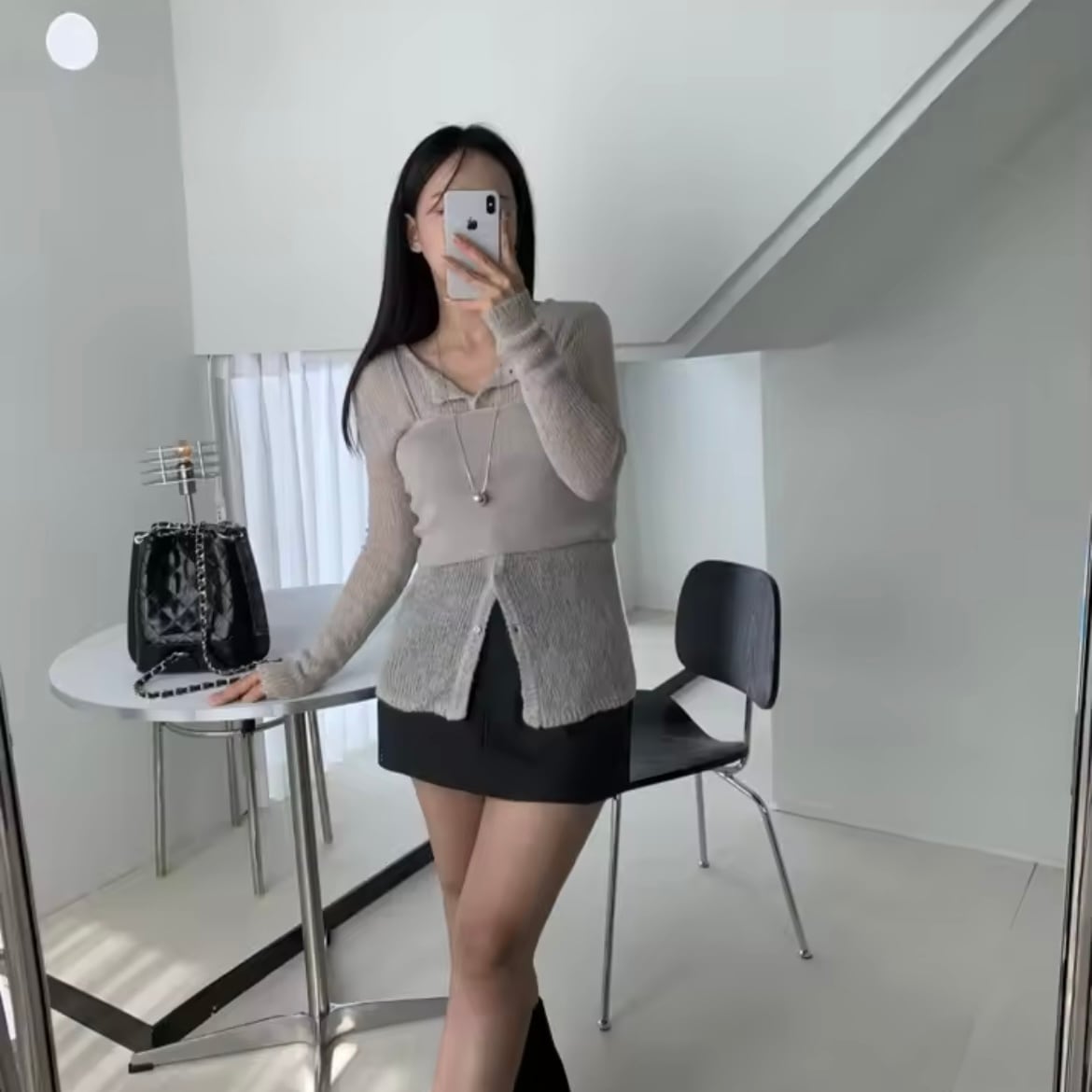 fluffy knit bustier set