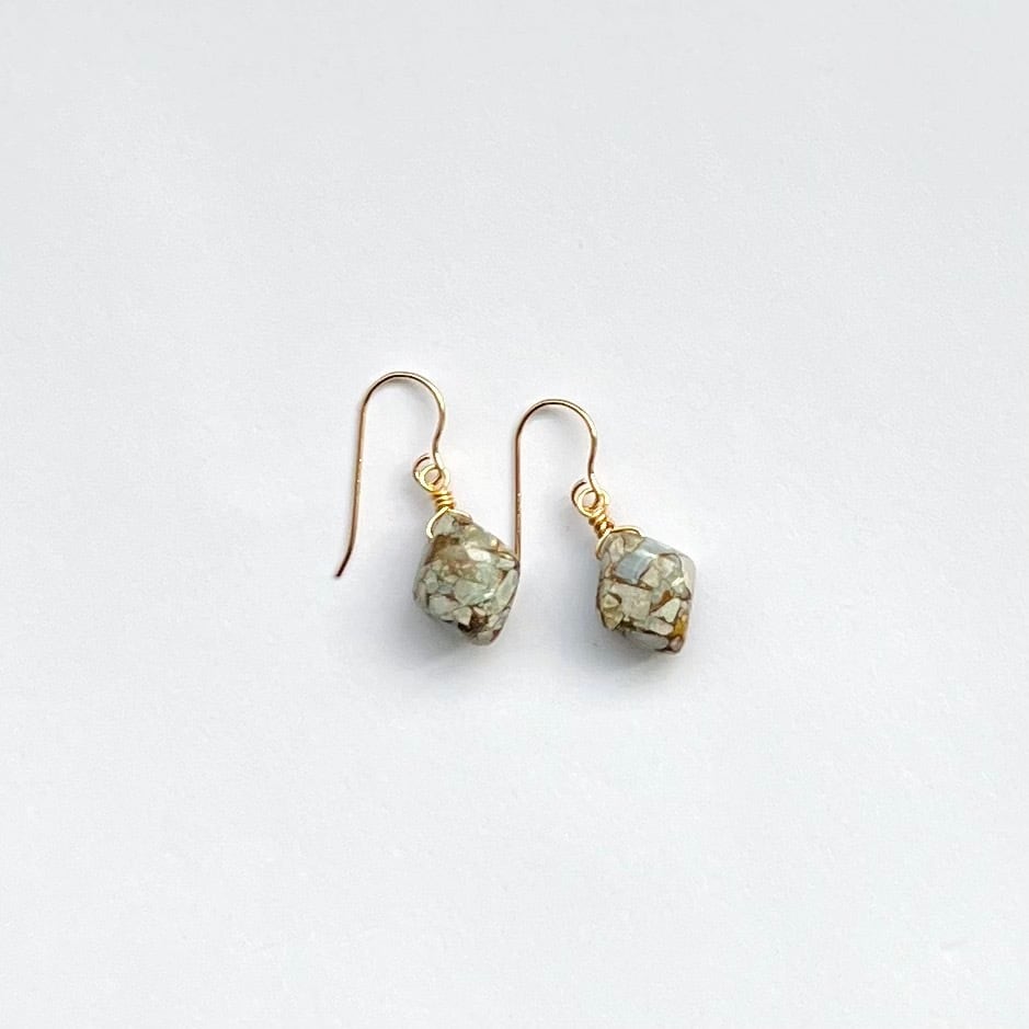 ミニサイズ 天然石ピアス コッパーオパール 14kgf pierced earrings