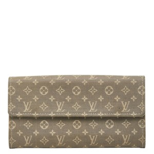 ルイ ヴィトン モノグラム ミニラン ポルトフォイユ サラ 長財布 M95665 グレー キャンバス レザー レディース LOUIS VUITTON 【中古】