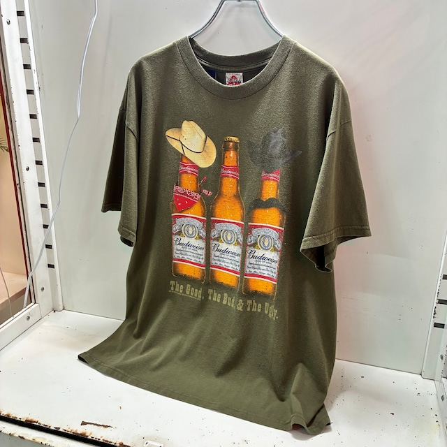 00s ALSTYLE Budweiser Tシャツカウボーイ　オリーブ　バドワイザー　