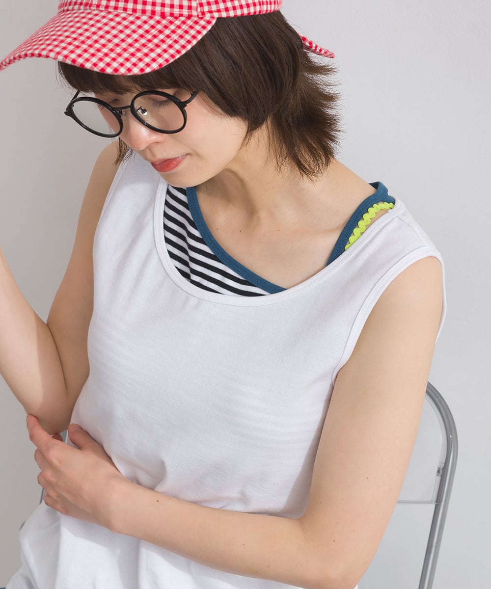 CLANE PILE FLARE TANK TOPS navy サイズ2 新品 CLANE - パイル フレアショートトップス - PILE FLARE TANK TOPS