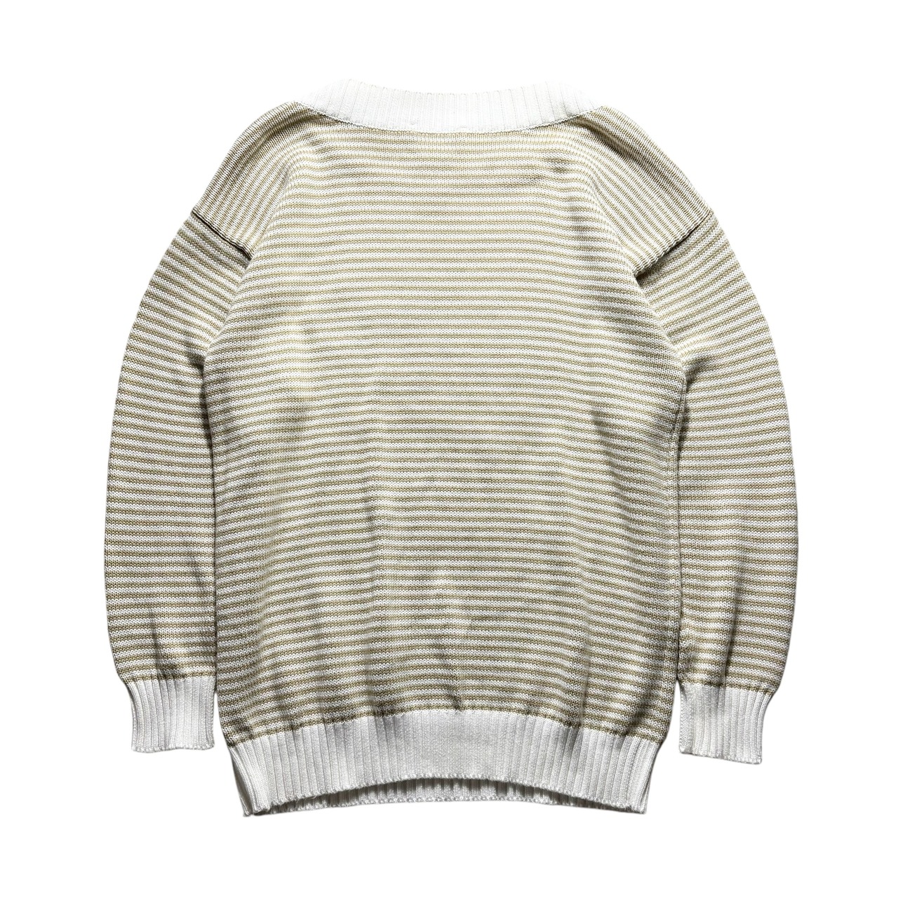 vintage LES COPAINS boat-neck border knit sweater