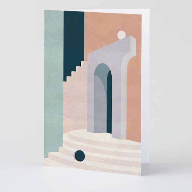 WRAP / Pastel Doorway & Stairs ART CARD -Artwork by Charlotte Taylor-