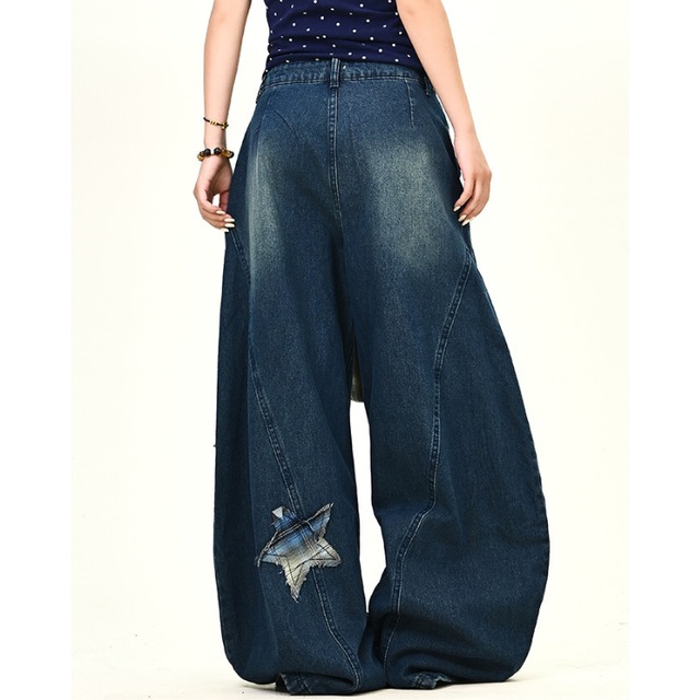 waist wrap style check star denim　腰巻風チェックスターデニム　J1207