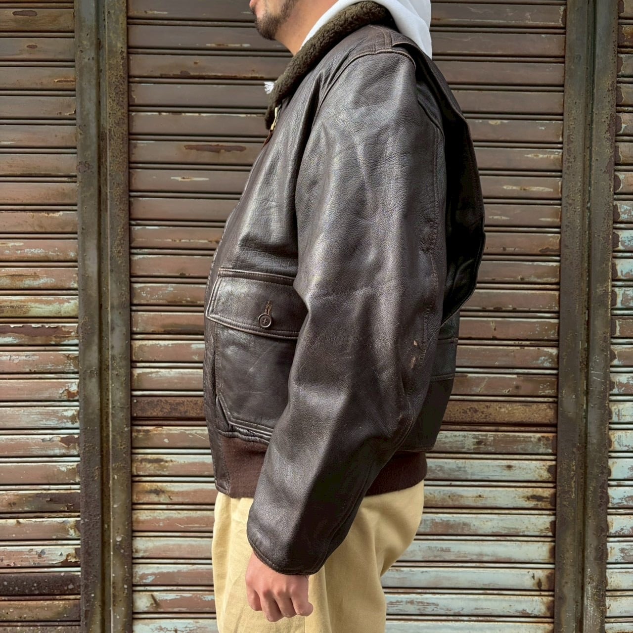 USA製 THE COCKPIT USNavy G-1レザー フライトジャケット ゴートスキン