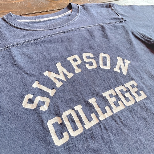 70s  SIMPSON COLLEGE Numbering  Football T-shirt