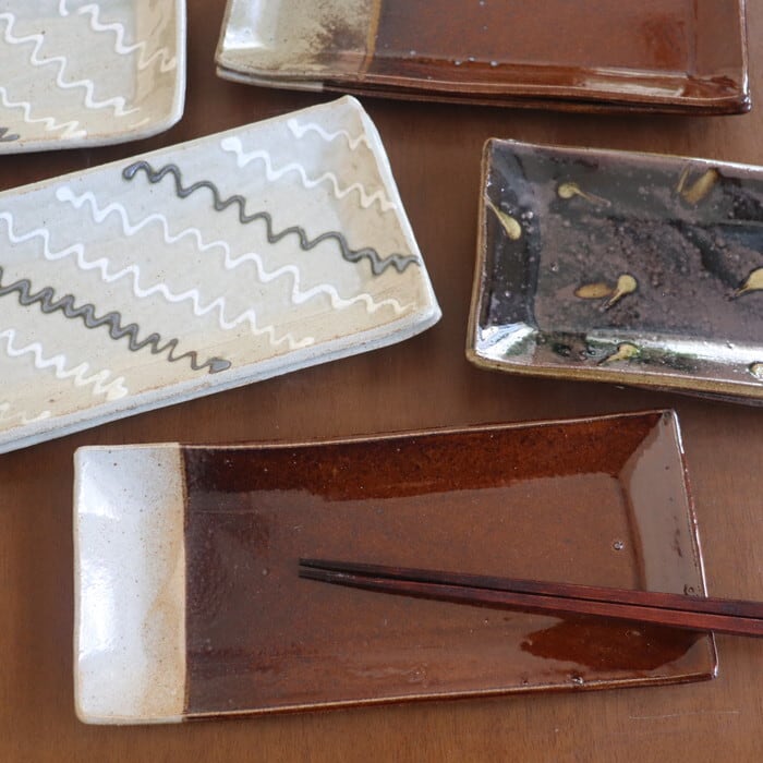 益子焼 えのきだ窯 長角皿 Mashiko-yaki Rectangular plate #264 | 和